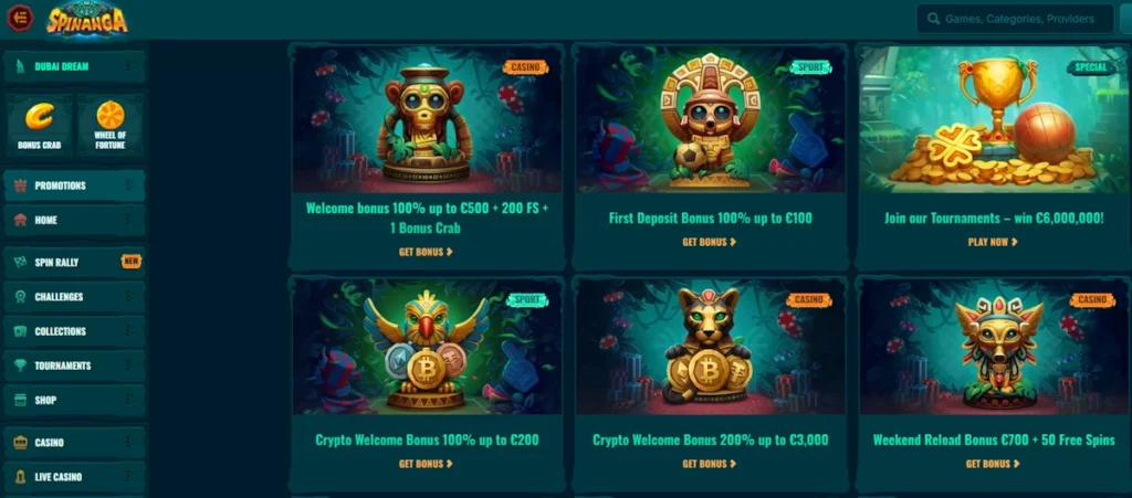 Spinanga Casino Promotions